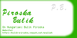 piroska bulik business card